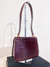 Load image into Gallery viewer, Burgundy crocodile bag