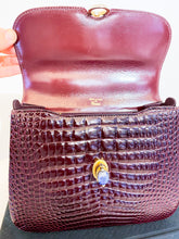 Load image into Gallery viewer, Burgundy crocodile bag