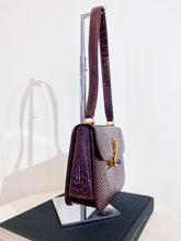 Load image into Gallery viewer, Burgundy crocodile bag